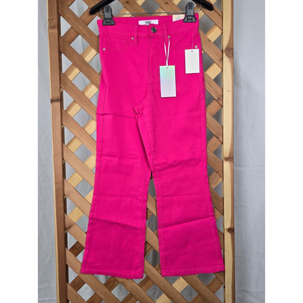 YMI Crop Flare Pants Women Size M French Pink Forever Color New - NEW